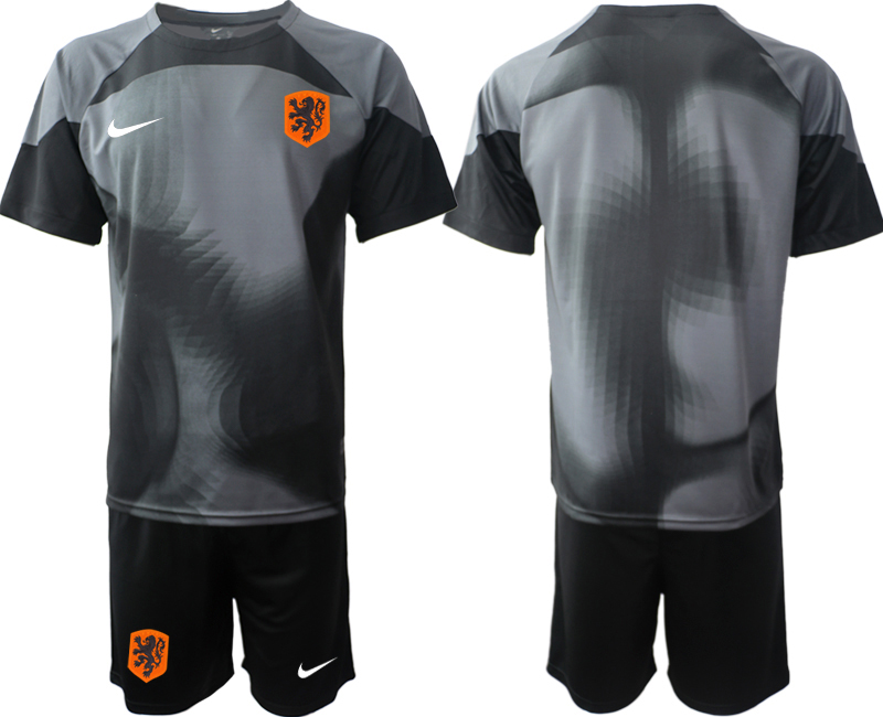 Men 2022 World Cup National Team Netherlands black goalkeeper blank Soccer Jersey->netherlands(holland) jersey->Soccer Country Jersey